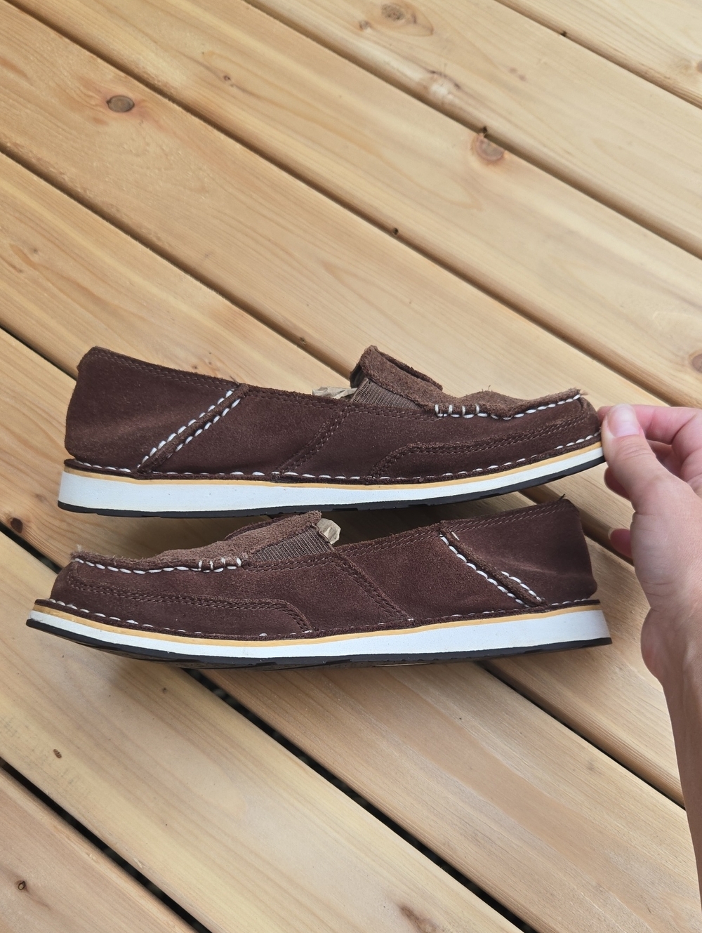 Ariat Women's Brown Suede Slip-On Loafer - Picture 7 of 8